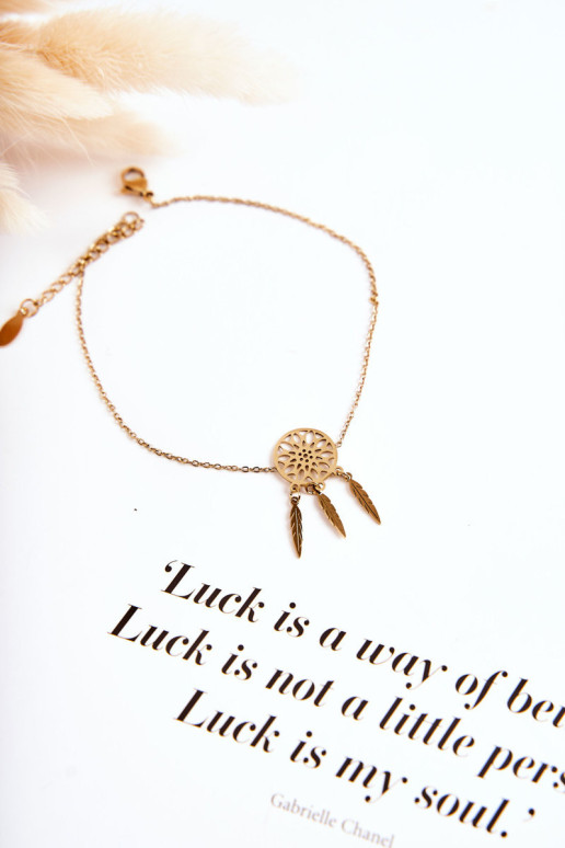 Kojų apyrankė Dream Catcher Auksinė