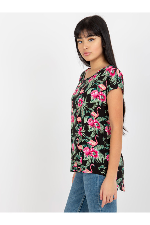 Palaidinė - D73771R10978P - juoda ir žalia