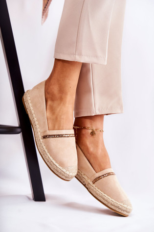 Klasikinės moteriškos smėlinės spalvos espadrilės 2
