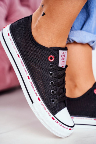 Cross Jeans moteriški sportbačiai juodi tinkleliai FF2R4015C