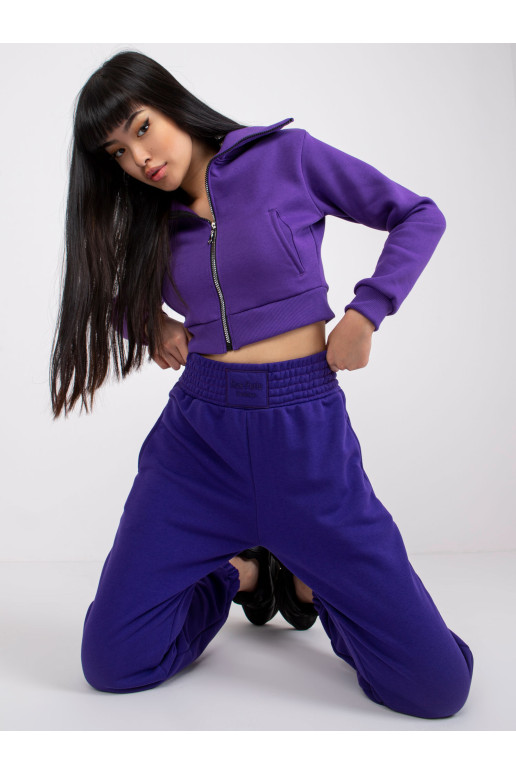 Sportinės kelnės-RV-DR-7460.11-tamsiai violetinės spalvos