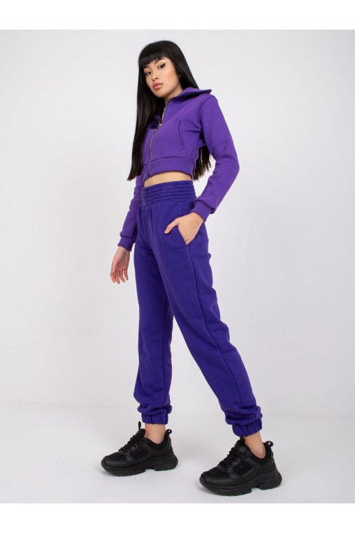 Sportinės kelnės-RV-DR-7460.11-tamsiai violetinės spalvos