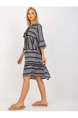 Suknelė-D73771M30214A1EN-juoda ir balta
