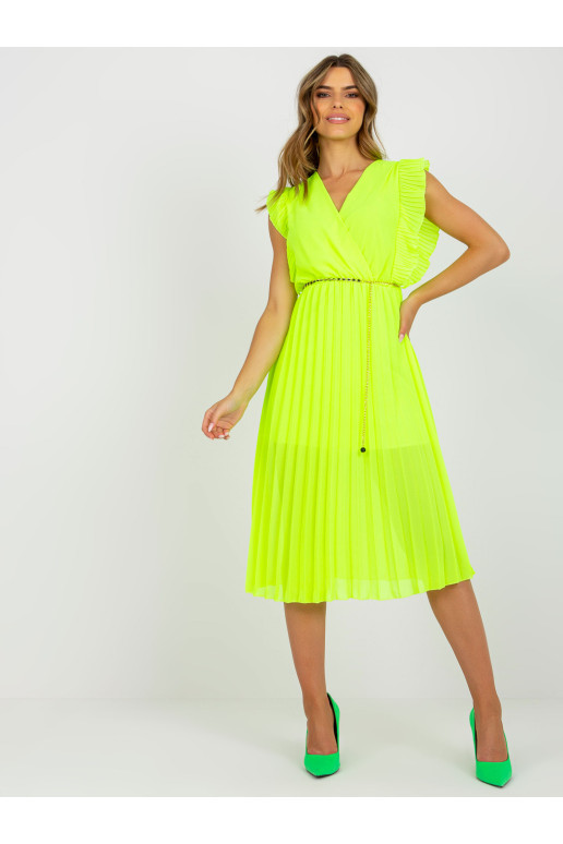Suknelė-DHJ-SK-1155.85-fluo geltona