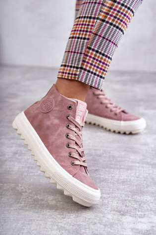 Moteriški sportbačiai Big Star Aukštos Šiltos Rožinės spalvos EE274113