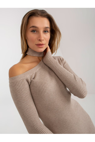 Suknelė-NM-SK-NG-2315.19P-tamsiai smėlio spalvos