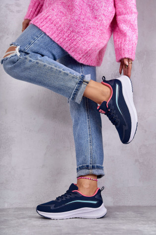 Moteriški madingi sportiniai bateliai, sportbačiai tamsiai mėlyni Ida