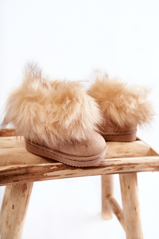 Vaikiški sniego batai su Eco Fur Beige Ariana