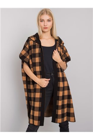 Cardigan-FE-SW-3321.60P-juoda ir smėlio spalvos