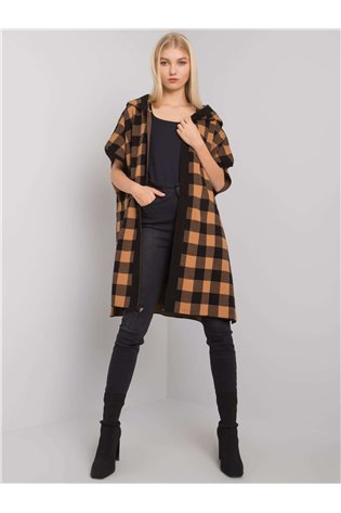 Cardigan-FE-SW-3321.60P-juoda ir smėlio spalvos