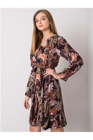 Suknelė-TW-SK-BI-H2515.38X-juoda ir smėlio spalvos