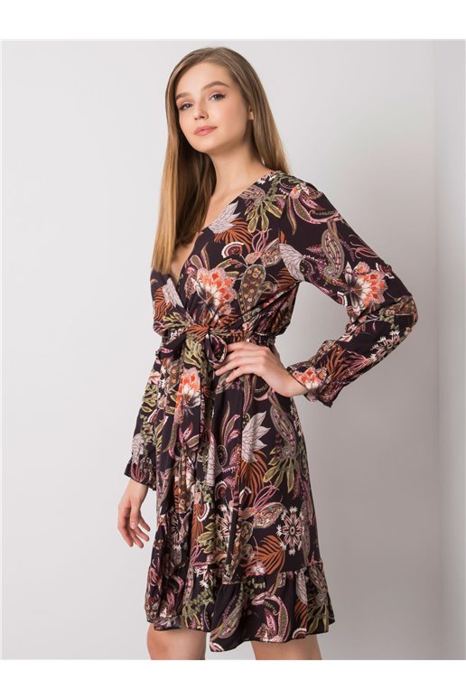 Suknelė-TW-SK-BI-H2515.38X-juoda ir smėlio spalvos