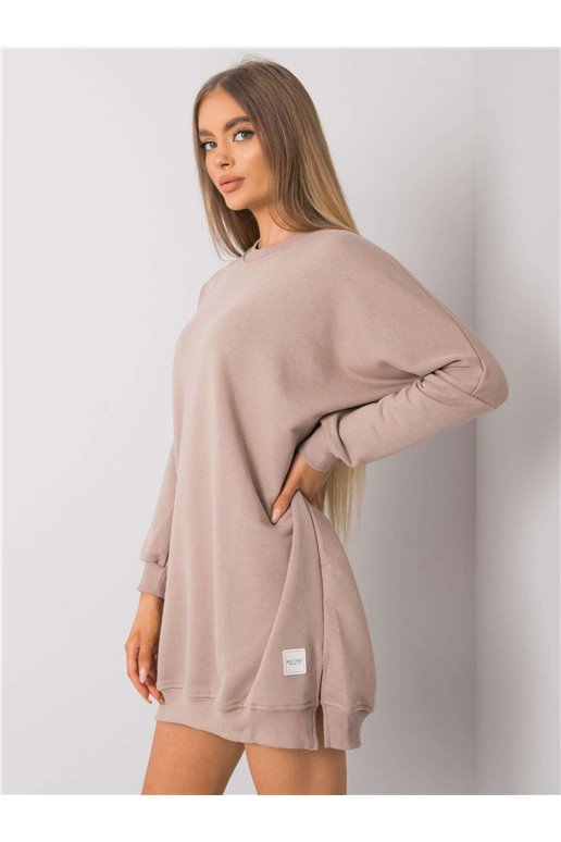 Suknelė-RV-SK-7216.95-tamsiai smėlio spalvos