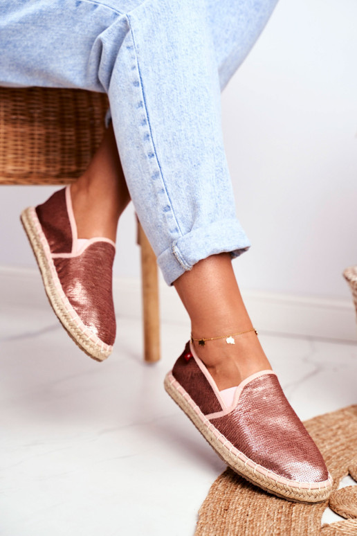 Moterų espadrilių pintas padas Pink Big Star...