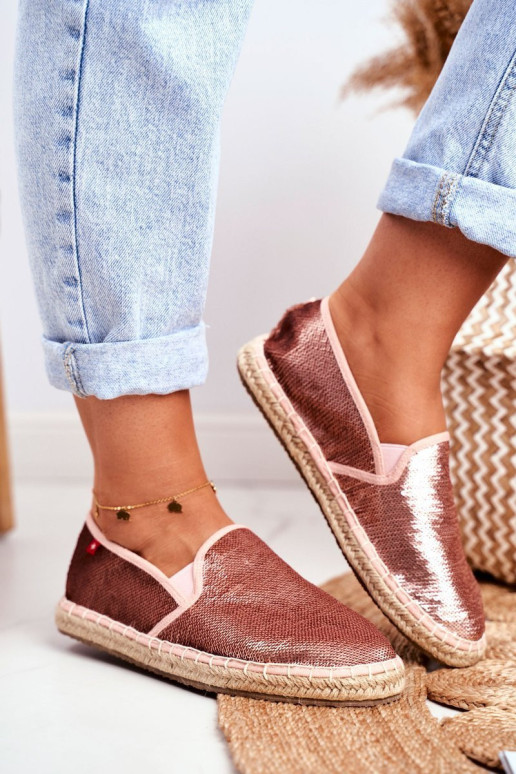 Moterų espadrilių pintas padas Pink Big Star...