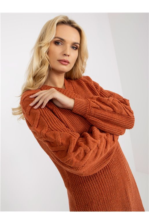 Cardigan-LO-SW-LK-3001.82P-tamsiai oranžinė