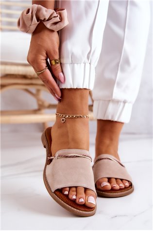 Zomšinės šlepetės Lewski Batai 3047 Beige 2