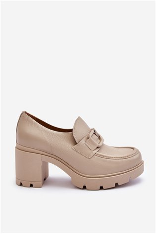 Elegantiški batai ant stulpo Su sidabriniu ornamentu Beige Harmell 2