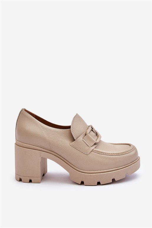 Elegantiški batai ant stulpo Su sidabriniu ornamentu Beige Harmell