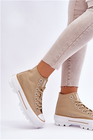 Aukšto audinio platforminiai sportbačiai Big Star LL274160 Beige 2