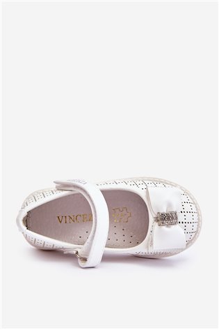 Vaikiškos balerinos su Velcro lankeliu White Halle 2