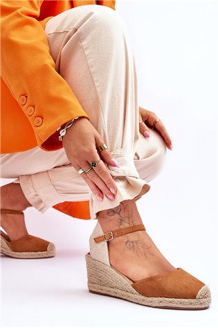 Suede Espadrilles Wedge Sandalai kupranugaris Cammer 2