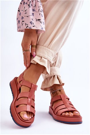 ZAXY moteriškos veganiškos Velcro sandalai JJ285016 Dusty Pink 2