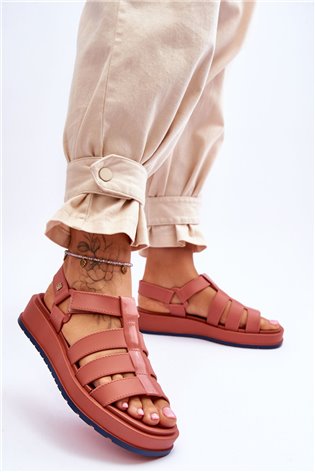 ZAXY moteriškos veganiškos Velcro sandalai JJ285016 Dusty Pink