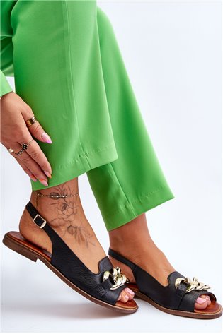 Moteriški odiniai sandalai Lewski Shoes 3230 Black Peas