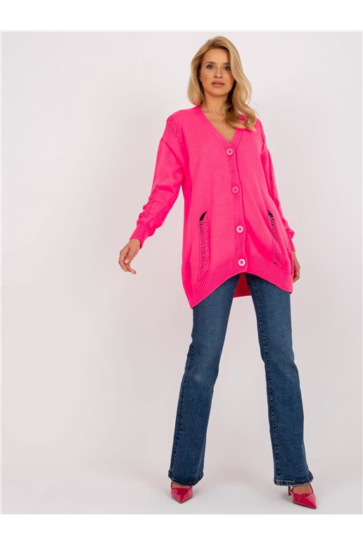 Cardigan, fluo rožinė