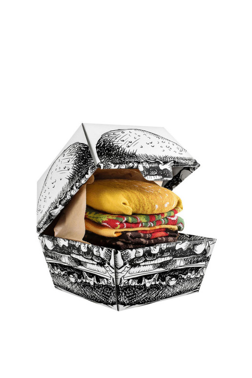 Rinkinys Food Truck Socks Box Beer Burger 3 Pairs