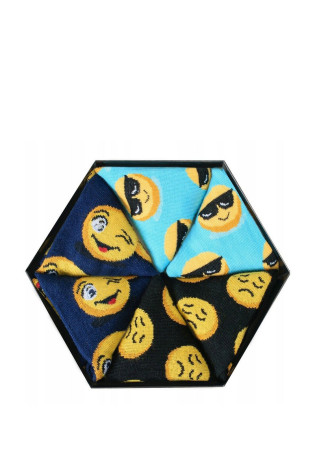 Rainbow Socks Jaustukai Smiley Liūdesys Protingas 3 poros