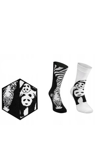 Vaivorykštės kojinės su gyvūnų motyvais Zebra Panda...