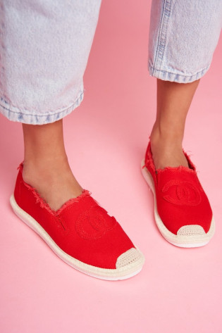 Klasikinės moteriškos raudonos spalvos espadrilės 2