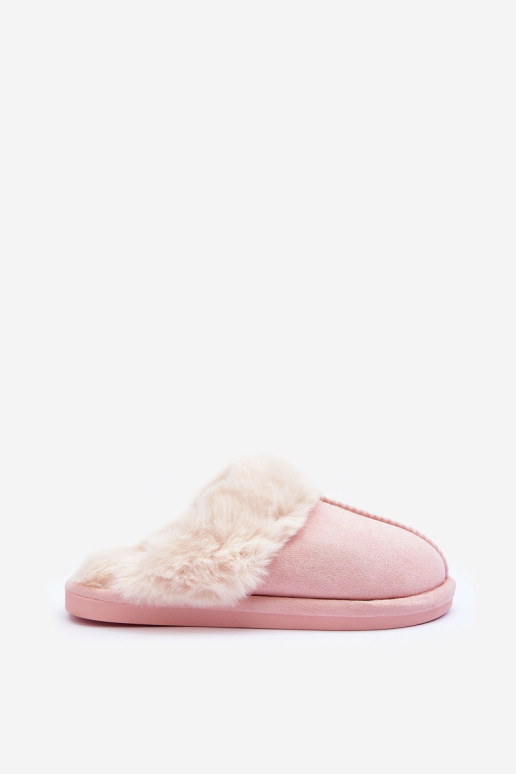 Moteriškos šlepetės su kailiu Pink Pinky