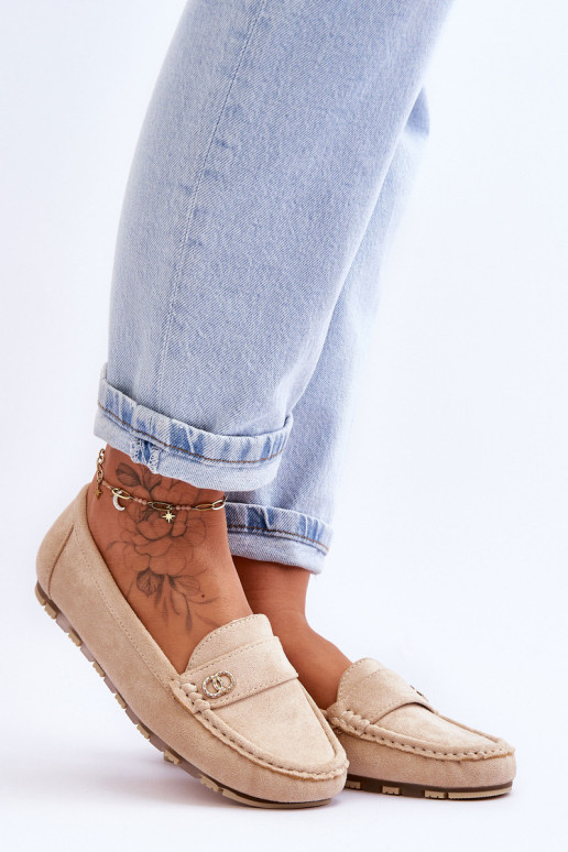 Suede Slip-On Loafers Beige Castelo