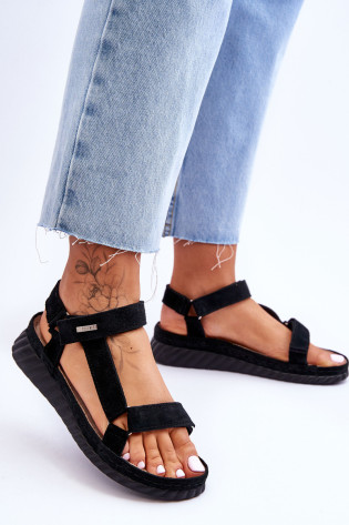 Big Star Suede Velcro sandalai LL276011 juodi 2