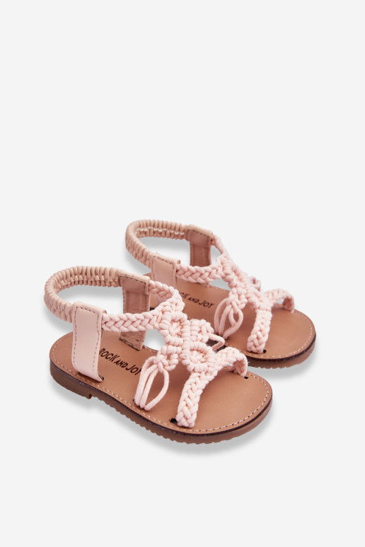 Vaikiški pinti užsegami sandalai Pink Tracy