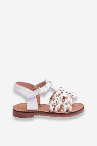 Vaikiški Velcro sandalai su juostelėmis Balta Sammy