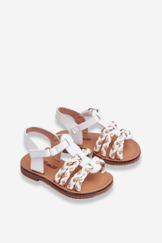 Vaikiški Velcro sandalai su juostelėmis Balta Sammy