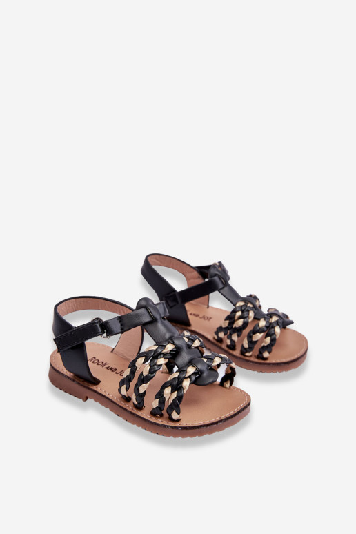 Vaikiškos Velcro sandalai su juostelėmis Black...