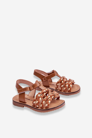 Vaikiški Velcro sandalai su juostelėmis Ruda Sammy