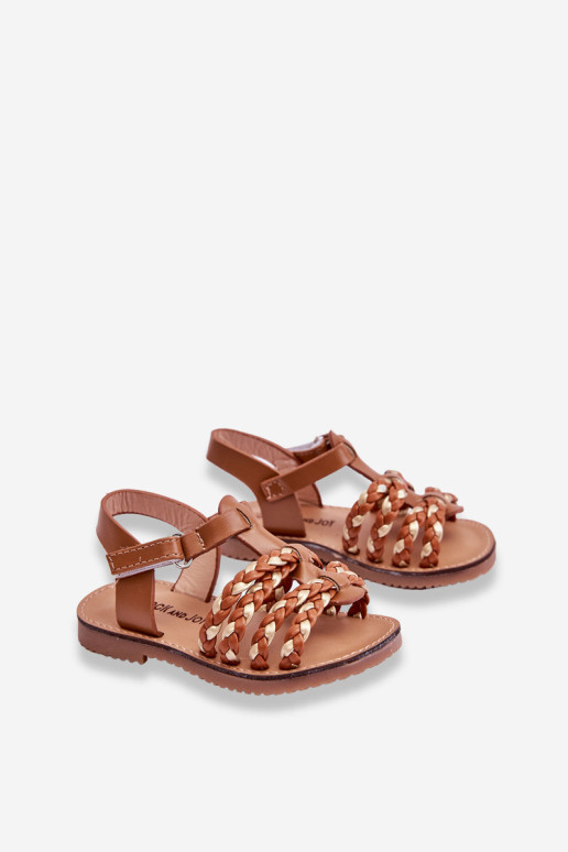 Vaikiški Velcro sandalai su juostelėmis Ruda Sammy
