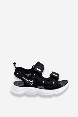Berniukams Velcro sandalai Black and White Tobias