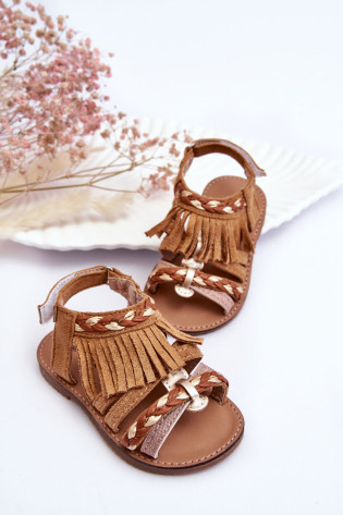 Vaikiški Velcro sandalai su kutais Brown Missy 2