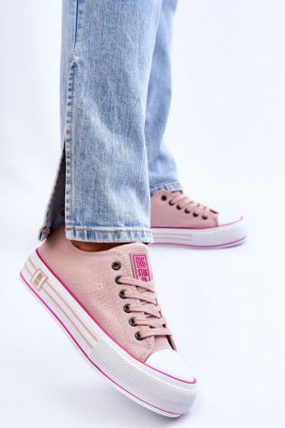Moteriški sportbačiai ant Big Star platformos LL274181 Pink