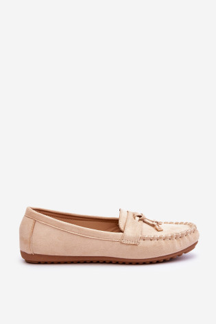 Klasikiniai suede Loafers smėlio spalvos Good Time 2