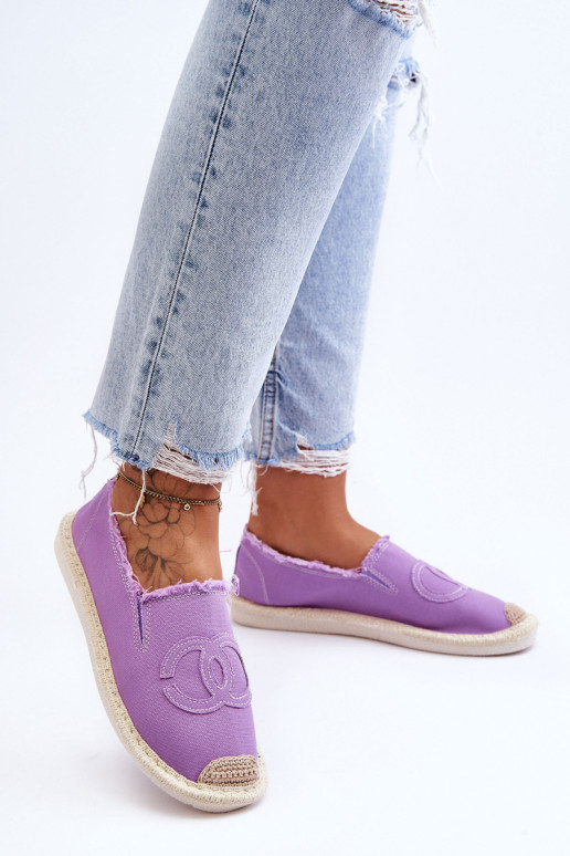 Violetinės spalvos moteriškos espadrilės