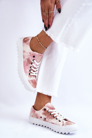 Madingi žemi sportbačiai Big Star LL274044 Pink-Beige 2