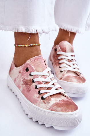 Madingi žemi sportbačiai Big Star LL274044 Pink-Beige